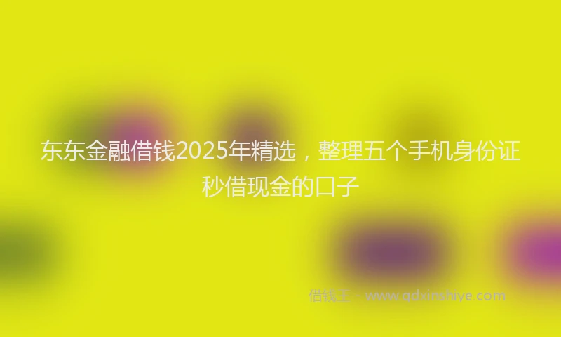 东东金融借钱2025年精选，整理五个手机身份证秒借现金的口子