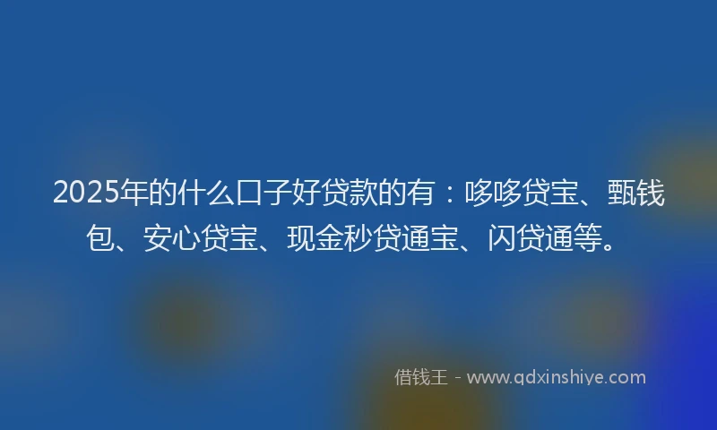 2025年的什么口子好贷款的有：哆哆贷宝、甄钱包、安心贷宝、现金秒贷通宝、闪贷通等。