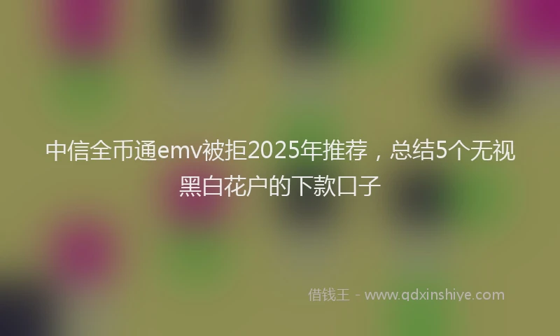 中信全币通emv被拒2025年推荐，总结5个无视黑白花户的下款口子