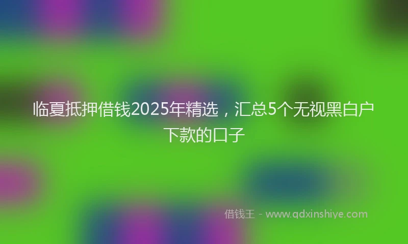 临夏抵押借钱2025年精选，汇总5个无视黑白户下款的口子