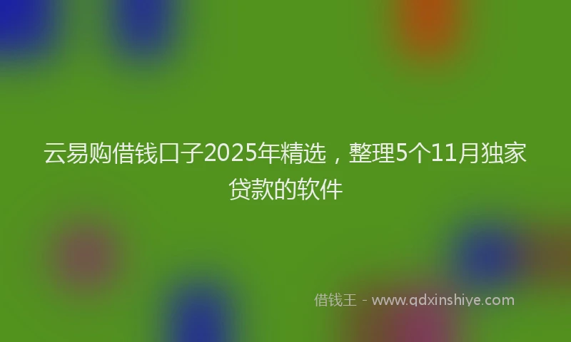 云易购借钱口子2025年精选，整理5个11月独家贷款的软件