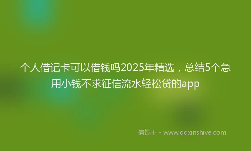 个人借记卡可以借钱吗2025年精选，总结5个急用小钱不求征信流水轻松贷的app