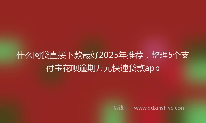 什么网贷直接下款最好2025年推荐，整理5个支付宝花呗逾期万元快速贷款app