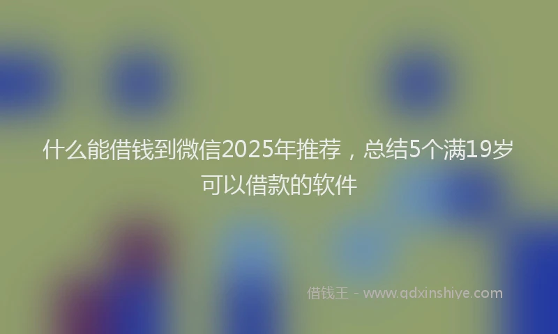 什么能借钱到微信2025年推荐，总结5个满19岁可以借款的软件