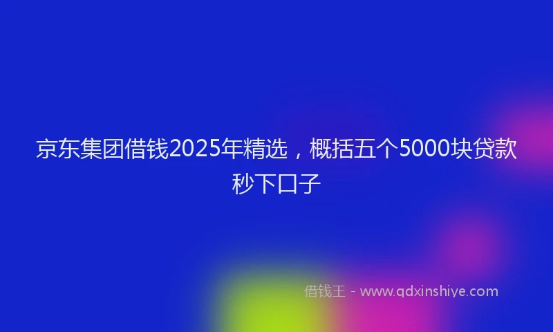 京东集团借钱2025年精选，概括五个5000块贷款秒下口子