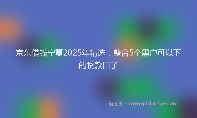 京东借钱宁夏2025年精选，整合5个黑户可以下的贷款口子