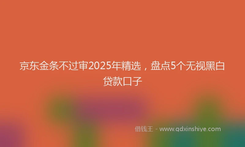 京东金条不过审2025年精选，盘点5个无视黑白贷款口子