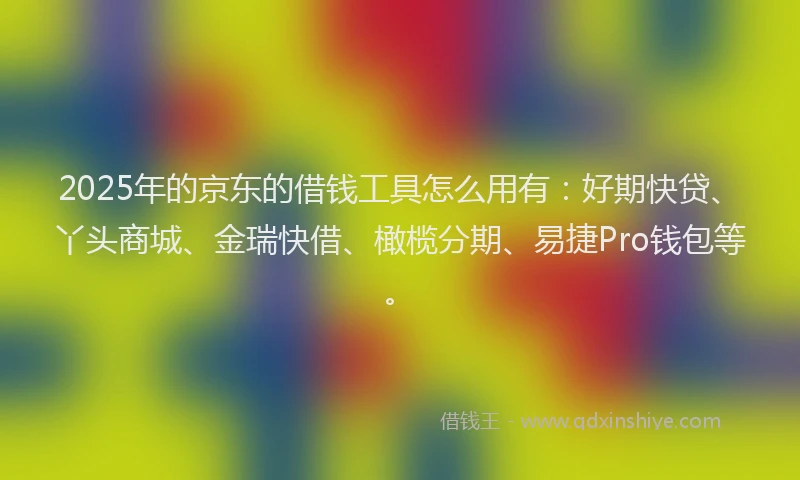 2025年的京东的借钱工具怎么用有：好期快贷、丫头商城、金瑞快借、橄榄分期、易捷Pro钱包等。