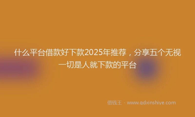 什么平台借款好下款2025年推荐，分享五个无视一切是人就下款的平台