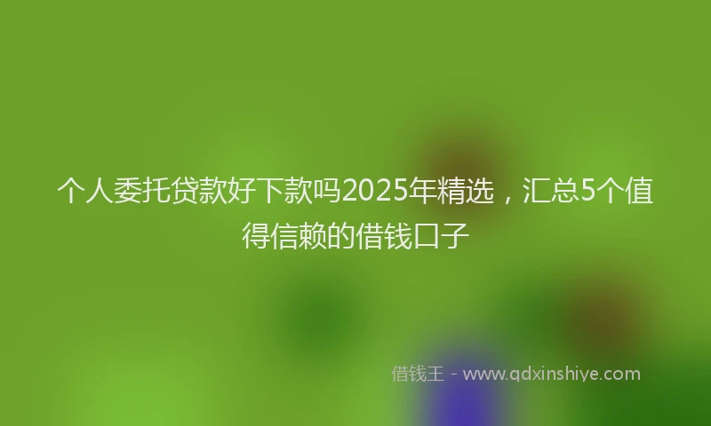 个人委托贷款好下款吗2025年精选，汇总5个值得信赖的借钱口子