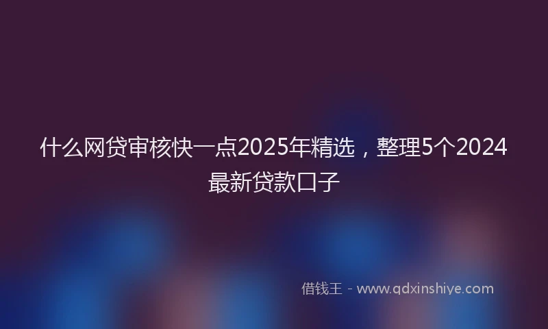 什么网贷审核快一点2025年精选，整理5个2024最新贷款口子