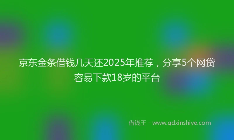 京东金条借钱几天还2025年推荐，分享5个网贷容易下款18岁的平台