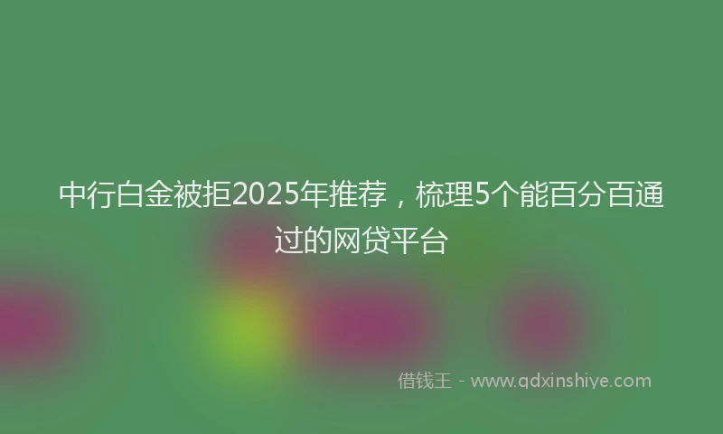 中行白金被拒2025年推荐，梳理5个能百分百通过的网贷平台