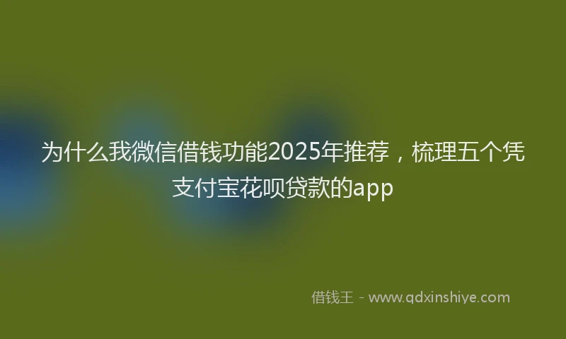 为什么我微信借钱功能2025年推荐，梳理五个凭支付宝花呗贷款的app