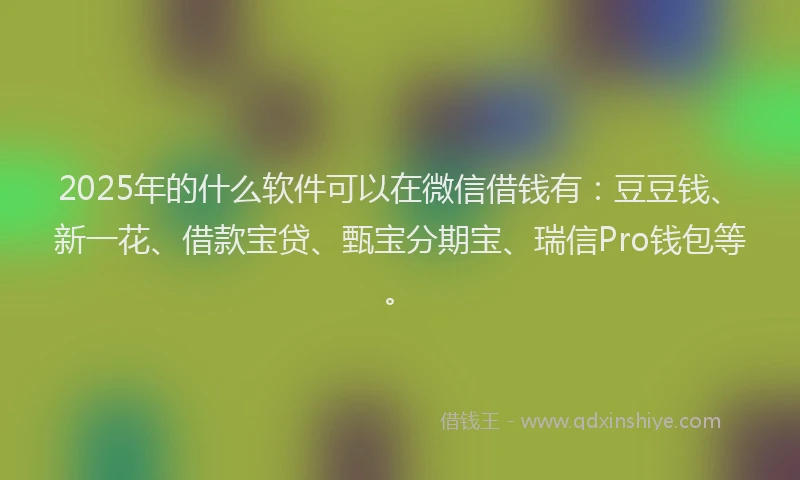 2025年的什么软件可以在微信借钱有：豆豆钱、新一花、借款宝贷、甄宝分期宝、瑞信Pro钱包等。
