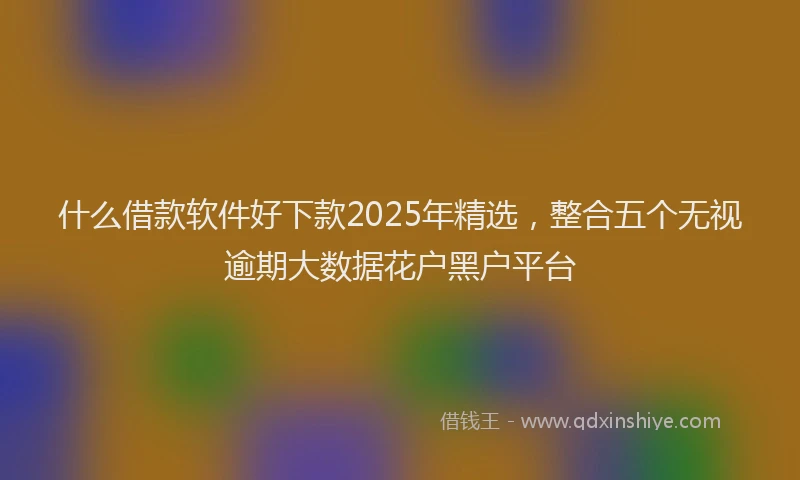 什么借款软件好下款2025年精选，整合五个无视逾期大数据花户黑户平台