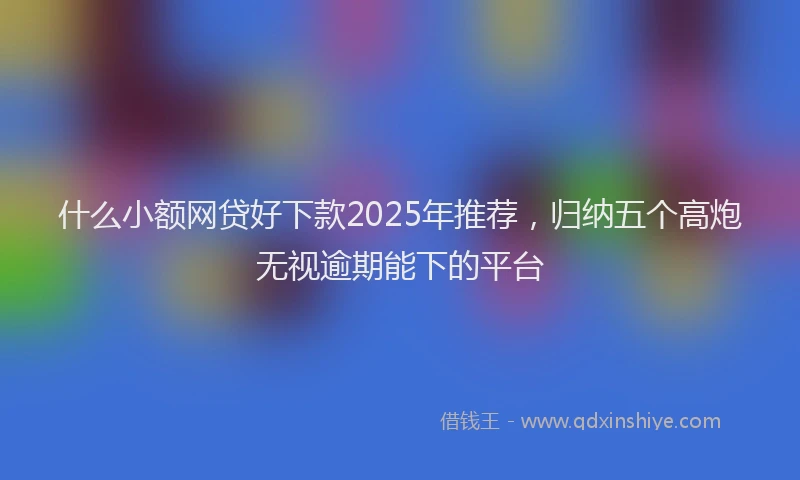 什么小额网贷好下款2025年推荐，归纳五个高炮无视逾期能下的平台
