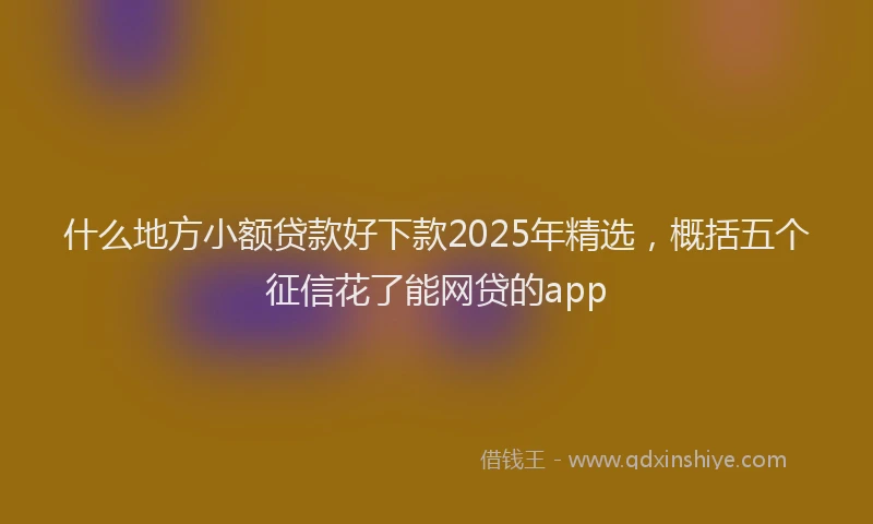 什么地方小额贷款好下款2025年精选，概括五个征信花了能网贷的app