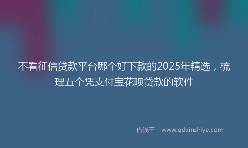 不看征信贷款平台哪个好下款的2025年精选，梳理五个凭支付宝花呗贷款的软件