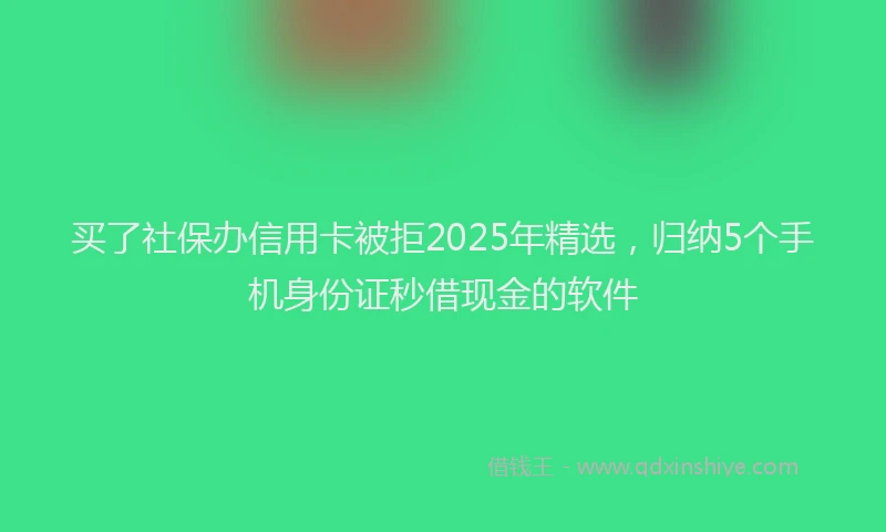 买了社保办信用卡被拒2025年精选，归纳5个手机身份证秒借现金的软件
