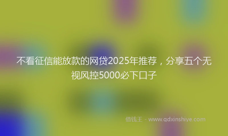 不看征信能放款的网贷2025年推荐，分享五个无视风控5000必下口子