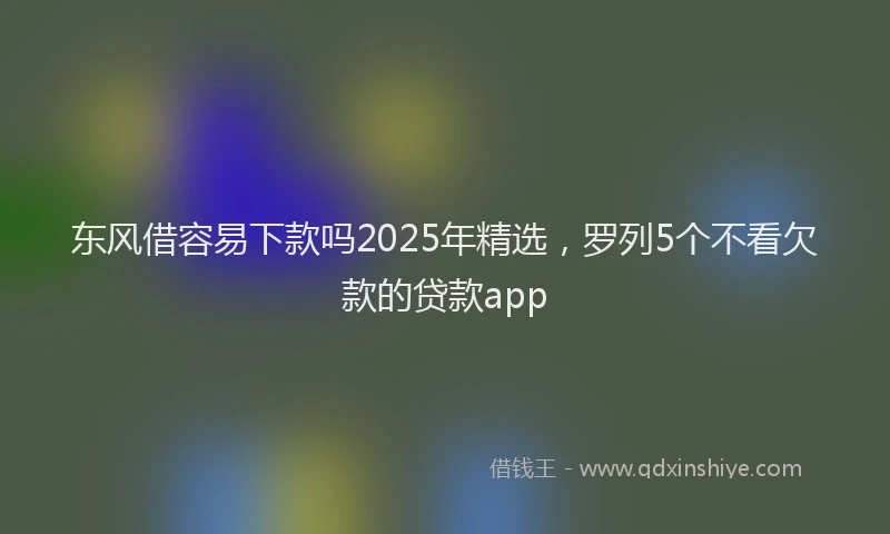 东风借容易下款吗2025年精选，罗列5个不看欠款的贷款app