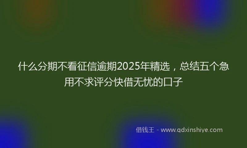 什么分期不看征信逾期2025年精选，总结五个急用不求评分快借无忧的口子