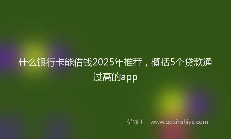 什么银行卡能借钱2025年推荐，概括5个贷款通过高的app