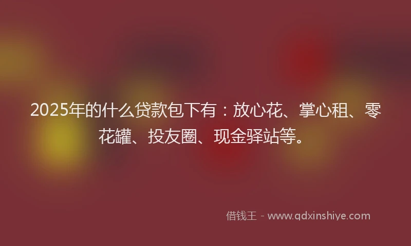 2025年的什么贷款包下有：放心花、掌心租、零花罐、投友圈、现金驿站等。