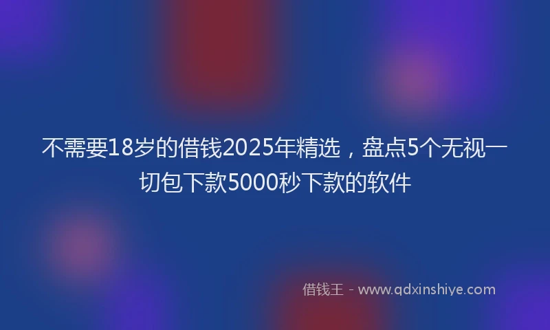 不需要18岁的借钱2025年精选，盘点5个无视一切包下款5000秒下款的软件