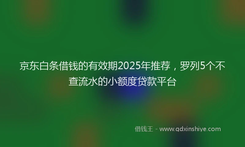 京东白条借钱的有效期2025年推荐，罗列5个不查流水的小额度贷款平台