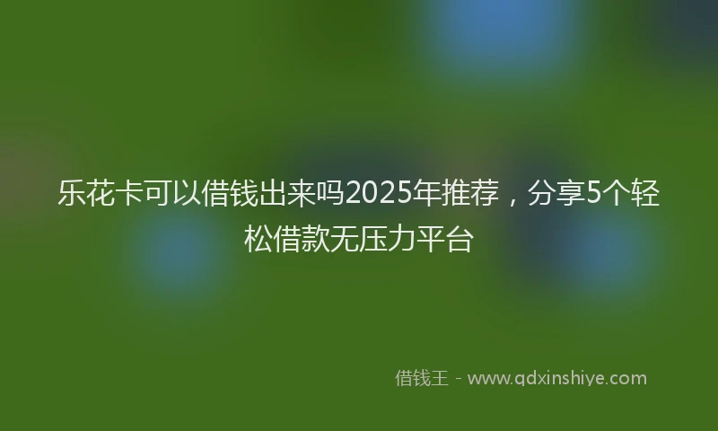 乐花卡可以借钱出来吗2025年推荐，分享5个轻松借款无压力平台