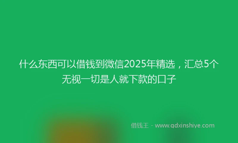 什么东西可以借钱到微信2025年精选，汇总5个无视一切是人就下款的口子