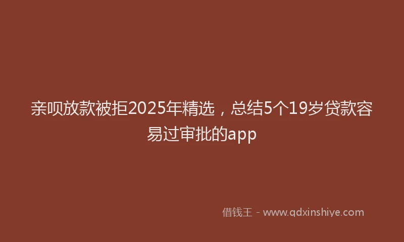 亲呗放款被拒2025年精选，总结5个19岁贷款容易过审批的app