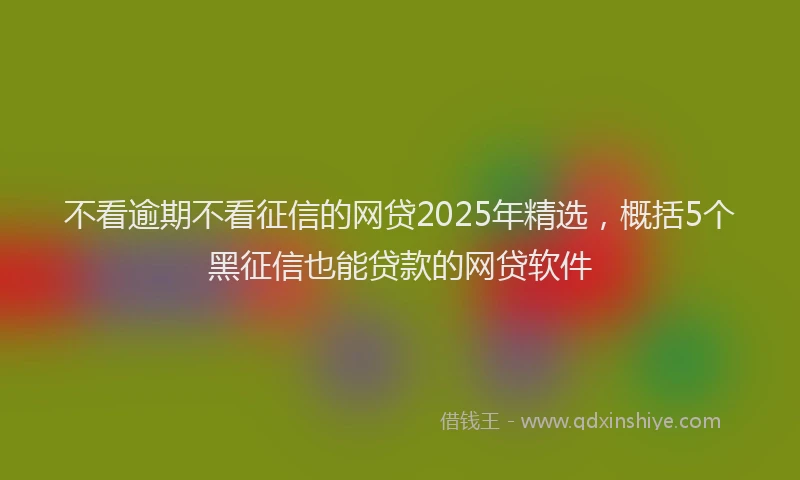 不看逾期不看征信的网贷2025年精选，概括5个黑征信也能贷款的网贷软件