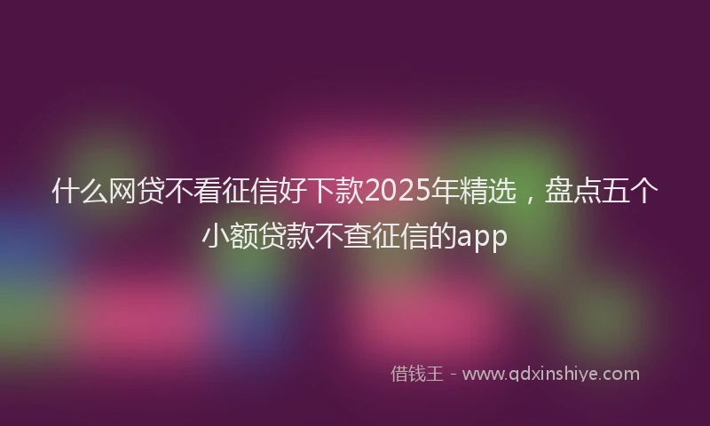 什么网贷不看征信好下款2025年精选，盘点五个小额贷款不查征信的app