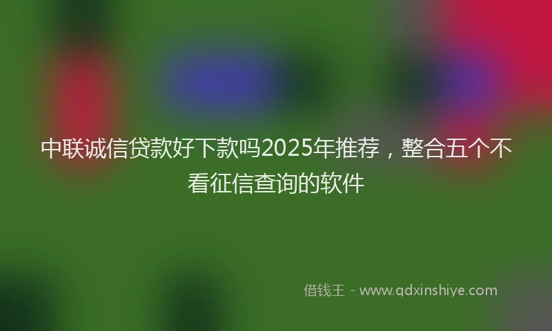 中联诚信贷款好下款吗2025年推荐，整合五个不看征信查询的软件