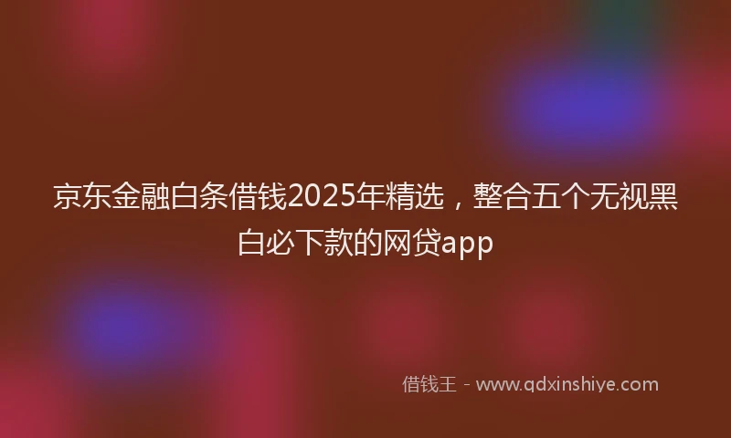 京东金融白条借钱2025年精选，整合五个无视黑白必下款的网贷app