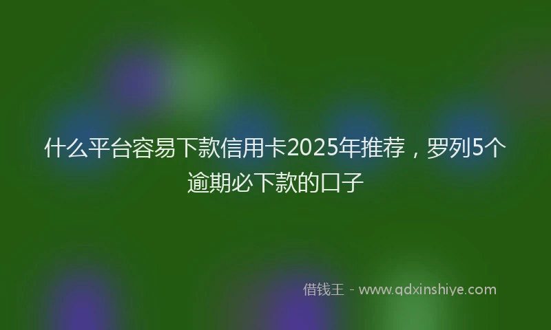 什么平台容易下款信用卡2025年推荐，罗列5个逾期必下款的口子