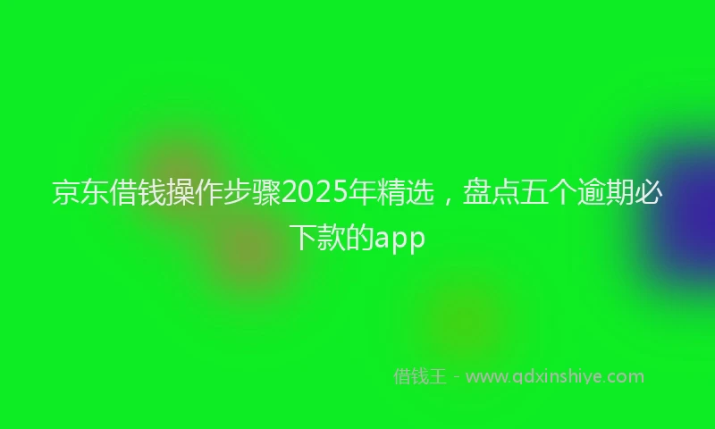京东借钱操作步骤2025年精选，盘点五个逾期必下款的app