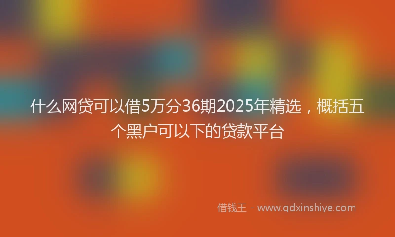 什么网贷可以借5万分36期2025年精选，概括五个黑户可以下的贷款平台