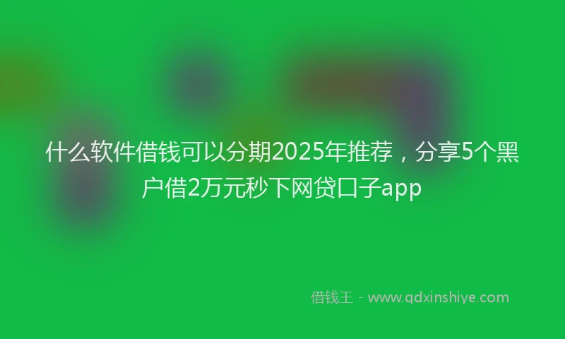 什么软件借钱可以分期2025年推荐，分享5个黑户借2万元秒下网贷口子app