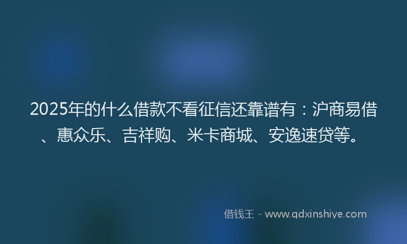 2025年的什么借款不看征信还靠谱有：沪商易借、惠众乐、吉祥购、米卡商城、安逸速贷等。