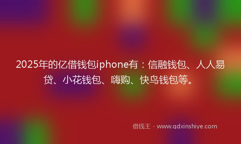 2025年的亿借钱包iphone有：信融钱包、人人易贷、小花钱包、嗨购、快鸟钱包等。