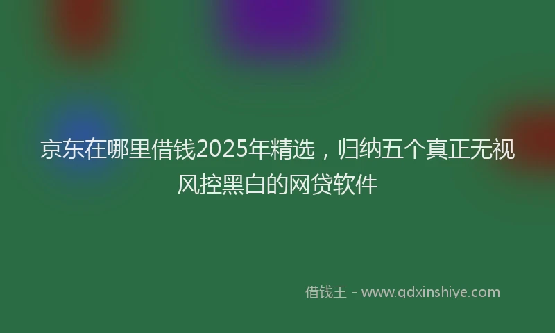 京东在哪里借钱2025年精选，归纳五个真正无视风控黑白的网贷软件