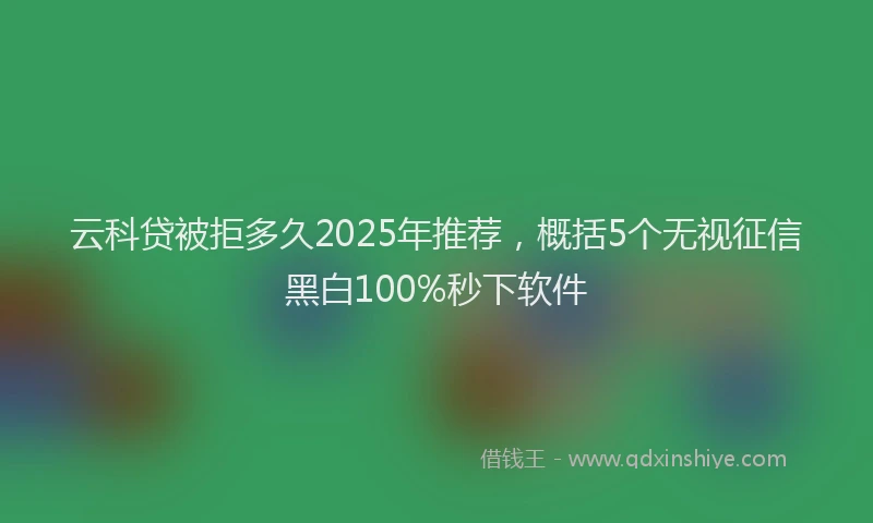 云科贷被拒多久2025年推荐，概括5个无视征信黑白100%秒下软件