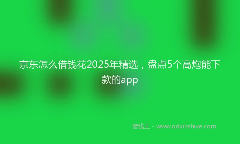 京东怎么借钱花2025年精选，盘点5个高炮能下款的app