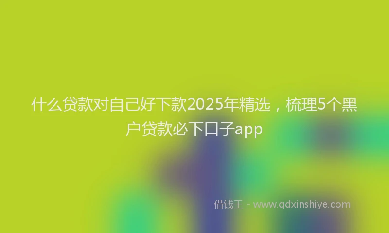 什么贷款对自己好下款2025年精选，梳理5个黑户贷款必下口子app