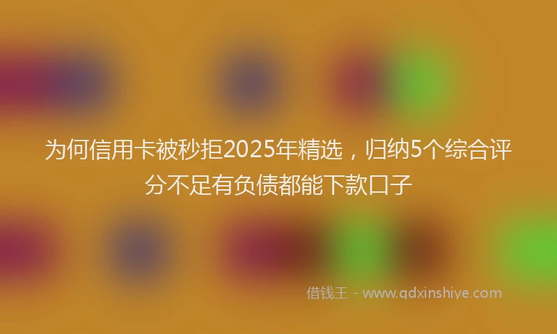为何信用卡被秒拒2025年精选，归纳5个综合评分不足有负债都能下款口子