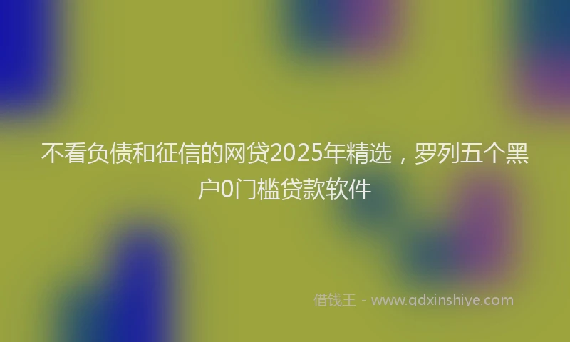 不看负债和征信的网贷2025年精选，罗列五个黑户0门槛贷款软件
